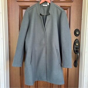 Denim & Co Slate Blue Faux Wool Lightweight Notched-Collar Car Coat 1X